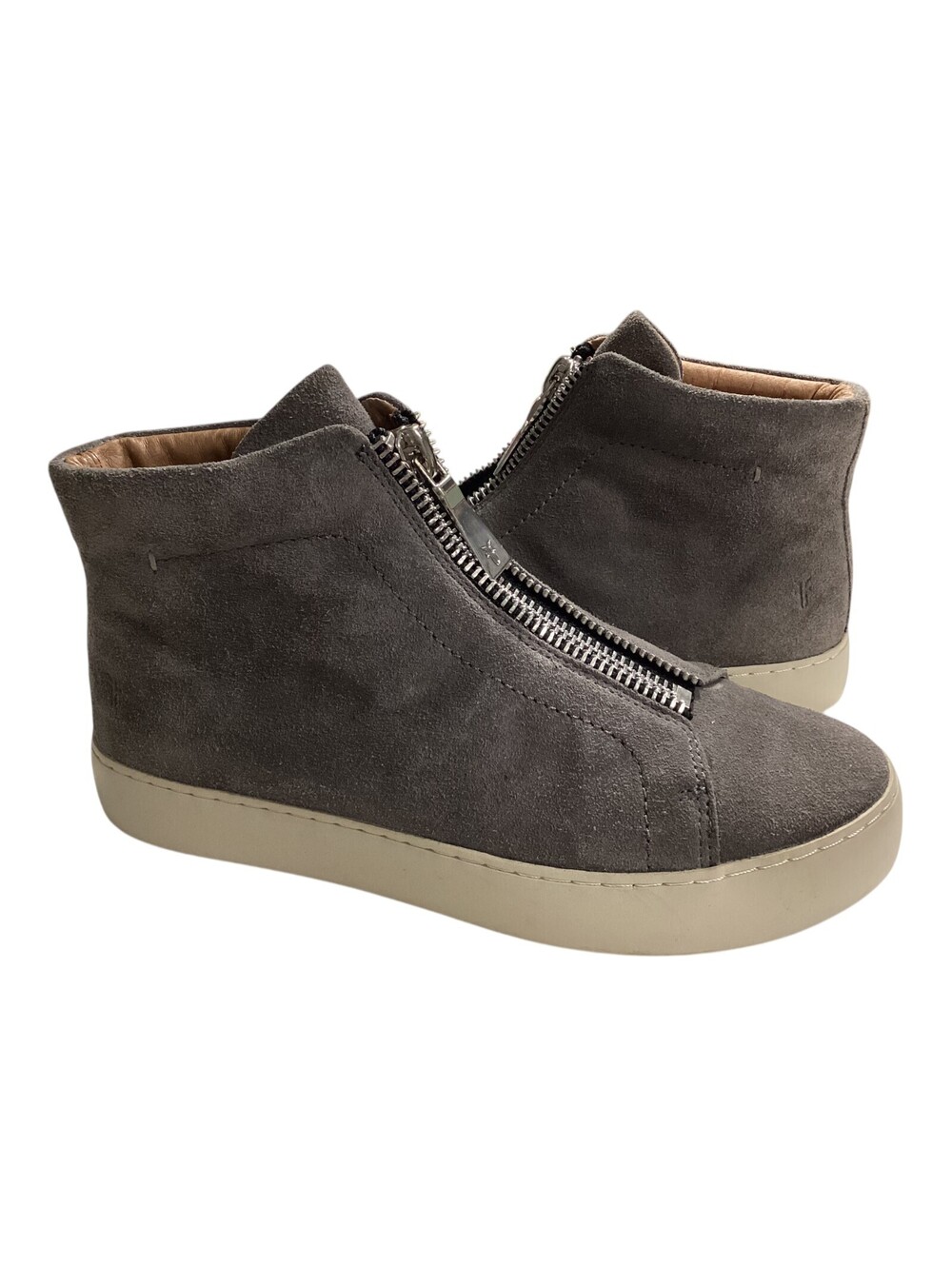 FRYE Lena Zip High Top Sneaker Women's Boots Chunky Leather Gray Sz 8M EUC w/Box